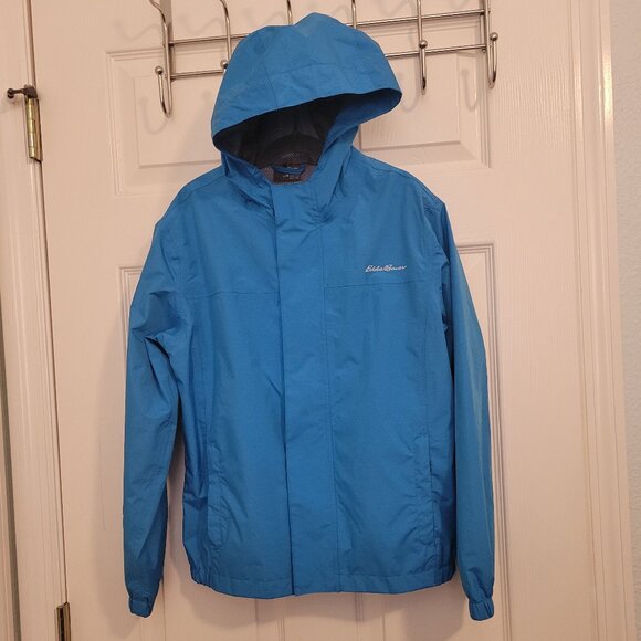 Eddie Bauer Kids Rainfoil Zip Up Waterproof Hooded Rain Jacket Size M (10/12) - Picture 1 of 12